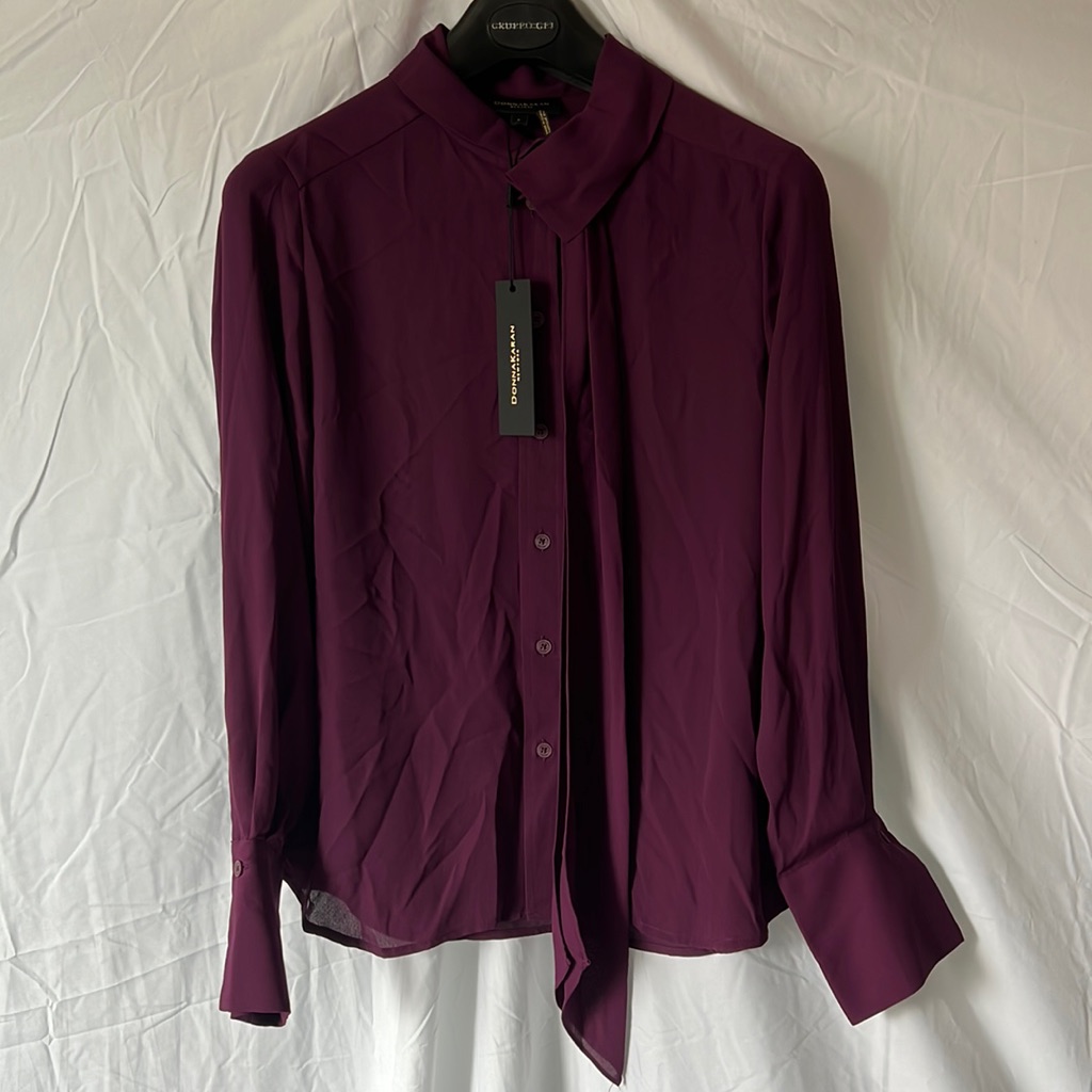 Brand New Never Worn Donna Karan Silk Button Up Shirt